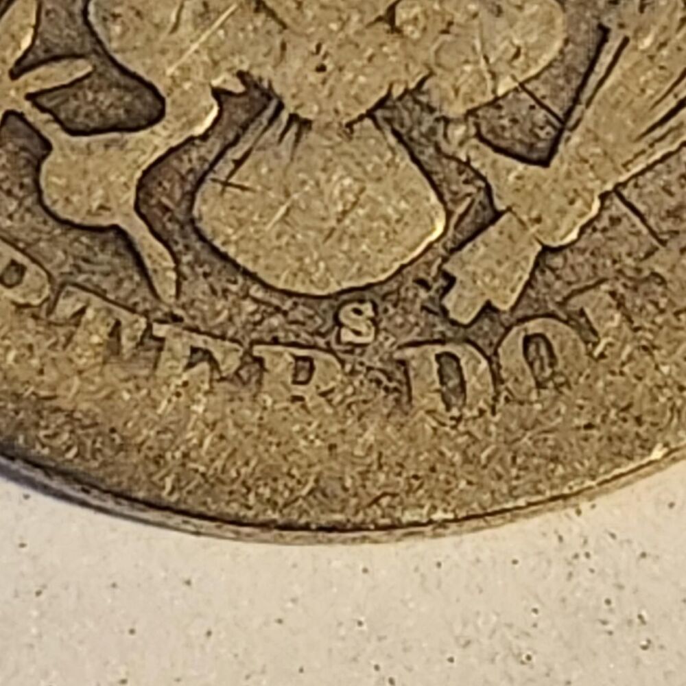 1905-S Barber Quarter Silver Coin.
The 1905-S...